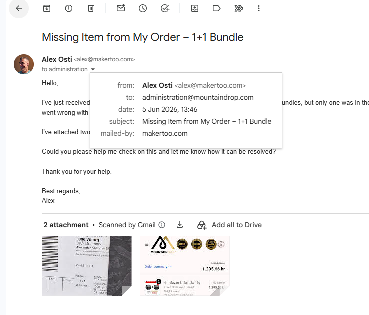 Email to administration