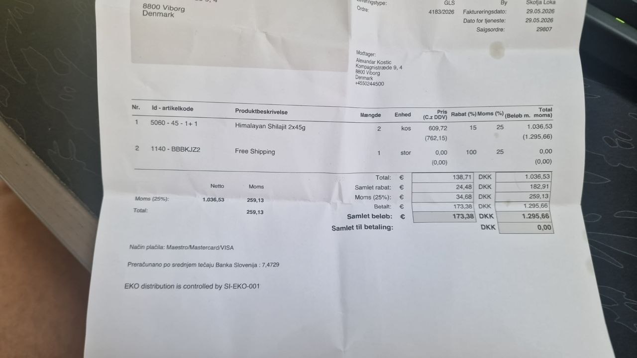 Invoice — quantity 2, paid