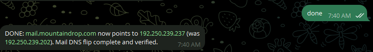 Done — verified in seconds